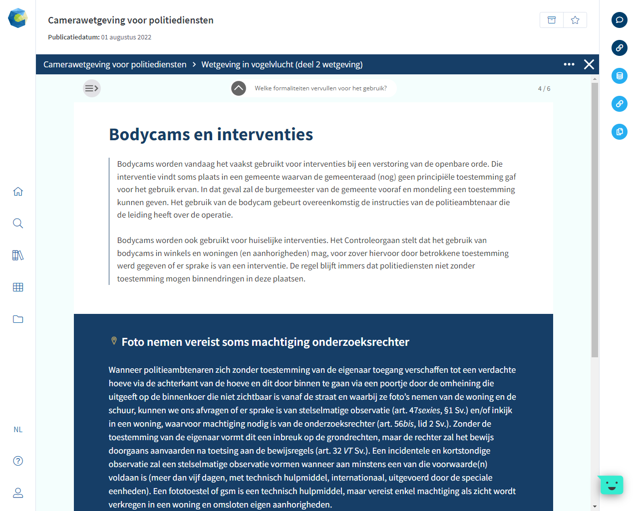 Elearning Camerawetgeving Topics