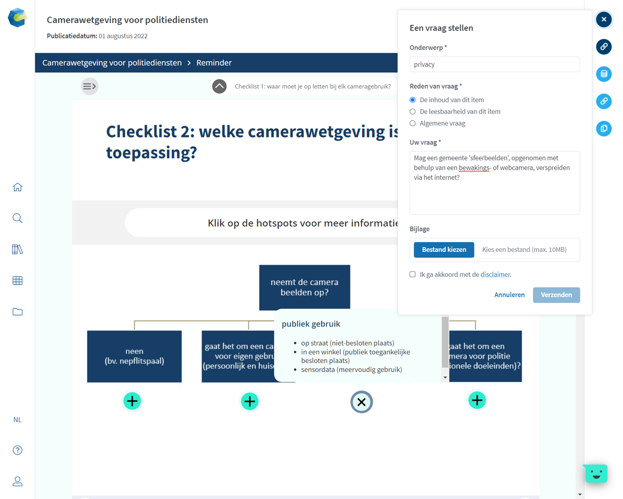 Module camerawetgeving - vragen stellen