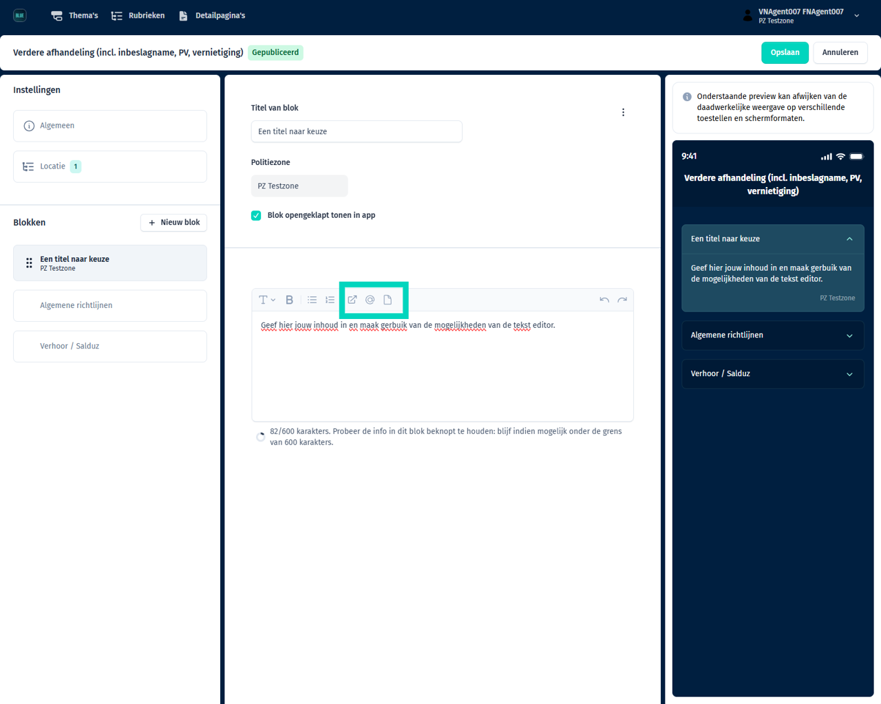 BlueApp Tekst Editor