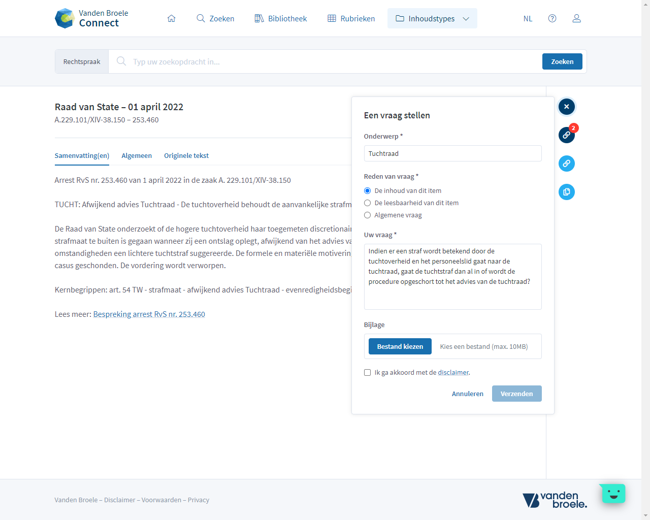 Blueconnect Feature Stel Een Vraag