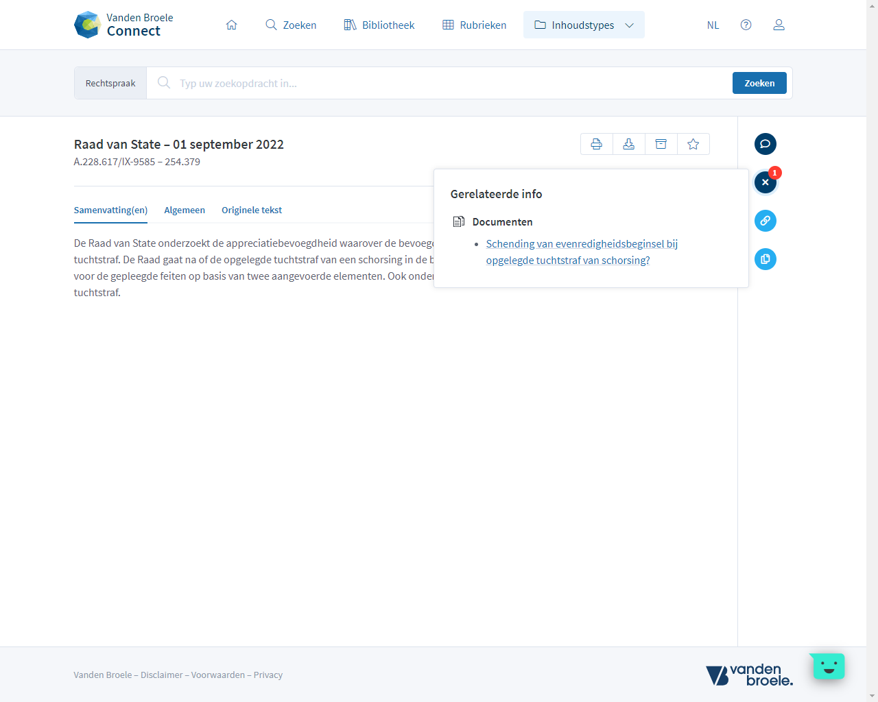 Blueconnect Feature Rechtspraak