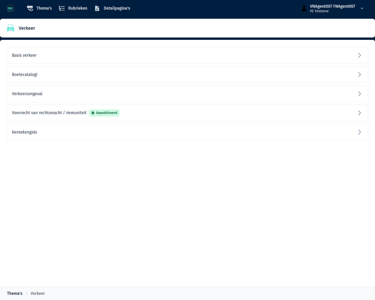 BlueApp Backoffice - thema's