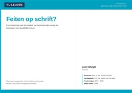 Feiten op schrift? Een onderzoek naar de kwaliteit van het bestuurlijk verslag als bouwsteen van dagelijks bestuur